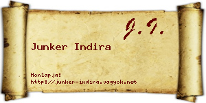 Junker Indira névjegykártya